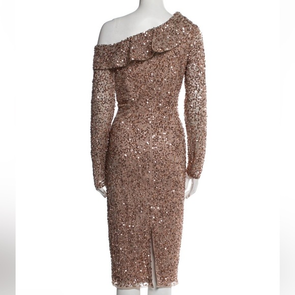 $398 NWT Mac Duggal Asymmetrical sequin Dress Size: 8 - Picture 5 of 7
